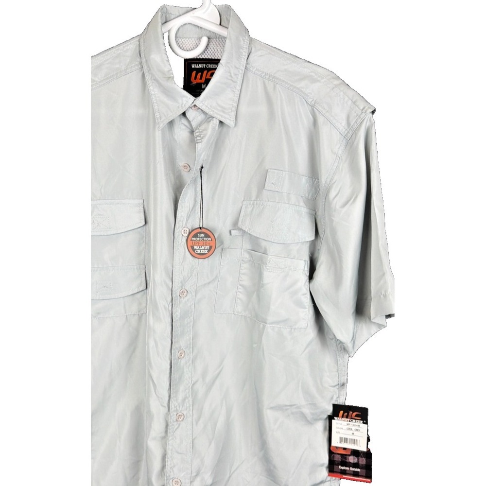 Walnut Creek Shirt Mens M NWT Cool Grey UPF 30+ Fishing Hiking Short Sleeve